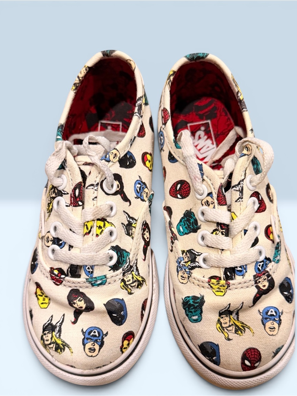 Vans Kids limited edition Marvel Heads Character Cream Sneakers - Picture 2 of 5